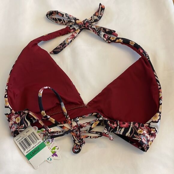 BECCA SWIM BIKINI HALTER TOP.  NEW WITH TAGS - Picture 4 of 7